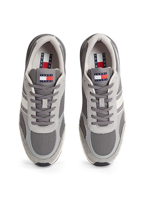 Tommy Hilfiger Gri Erkek Süet Sneaker TJM TECHNICAL RUNNER ESS - Görsel 4