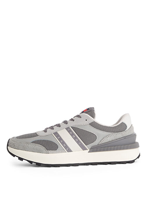 Tommy Hilfiger Gri Erkek Süet Sneaker TJM TECHNICAL RUNNER ESS - Görsel 5
