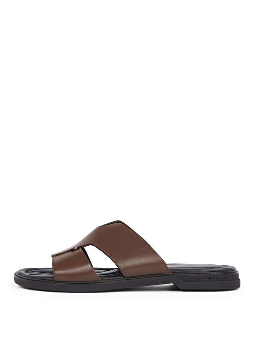 Tommy Hilfiger Kahverengi Erkek Deri Terlik PREMIUM HILFIGER SLIPON LH SAND - Görsel 3