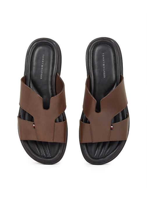 Tommy Hilfiger Kahverengi Erkek Deri Terlik PREMIUM HILFIGER SLIPON LH SAND - Görsel 5