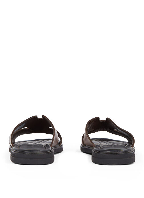 Tommy Hilfiger Kahverengi Erkek Deri Terlik PREMIUM HILFIGER SLIPON LH SAND - Görsel 6