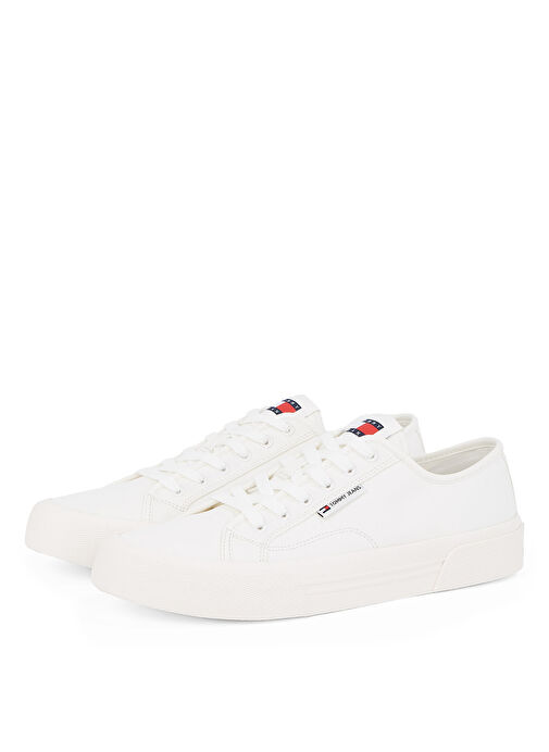 Tommy Hilfiger Beyaz Erkek Sneaker TJM LACE UP CANVAS COLOR - Görsel 4