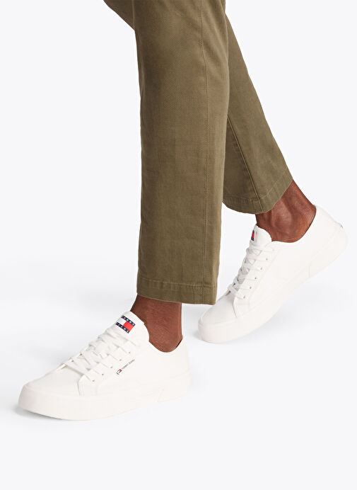 Tommy Hilfiger Beyaz Erkek Sneaker TJM LACE UP CANVAS COLOR - Görsel 7