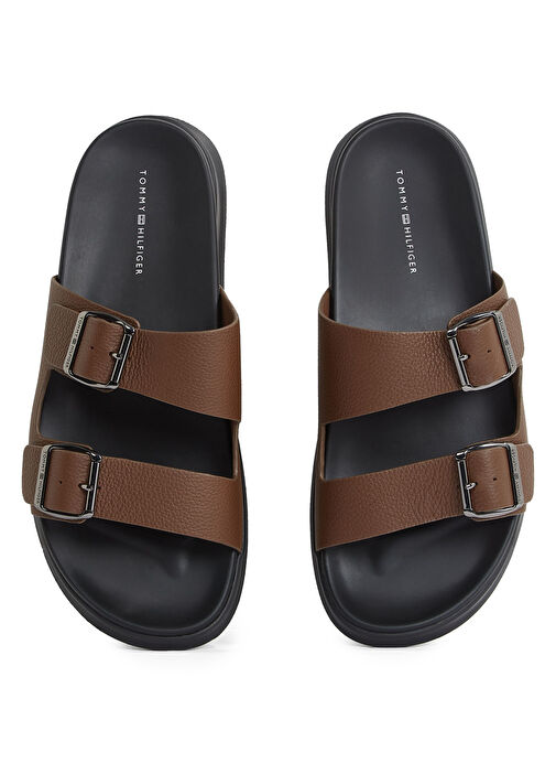 Tommy Hilfiger Kahverengi Erkek Deri Terlik D DENSITY HILFIGER LTH SAND - Görsel 5