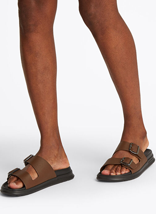 Tommy Hilfiger Kahverengi Erkek Deri Terlik D DENSITY HILFIGER LTH SAND - Görsel 7