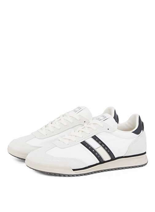 Tommy Hilfiger Beyaz Erkek Deri Sneaker TJM RETRO RUNNER CLEATED - Görsel 4