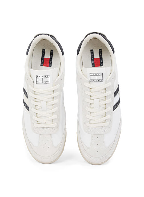 Tommy Hilfiger Beyaz Erkek Deri Sneaker TJM RETRO RUNNER CLEATED - Görsel 5