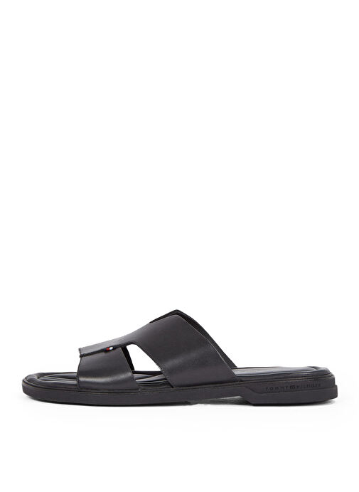 Tommy Hilfiger Siyah Erkek Deri Terlik PREMIUM HILFIGER SLIPON LH SAND - Görsel 3