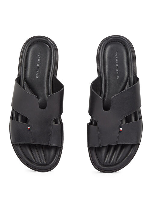 Tommy Hilfiger Siyah Erkek Deri Terlik PREMIUM HILFIGER SLIPON LH SAND - Görsel 5
