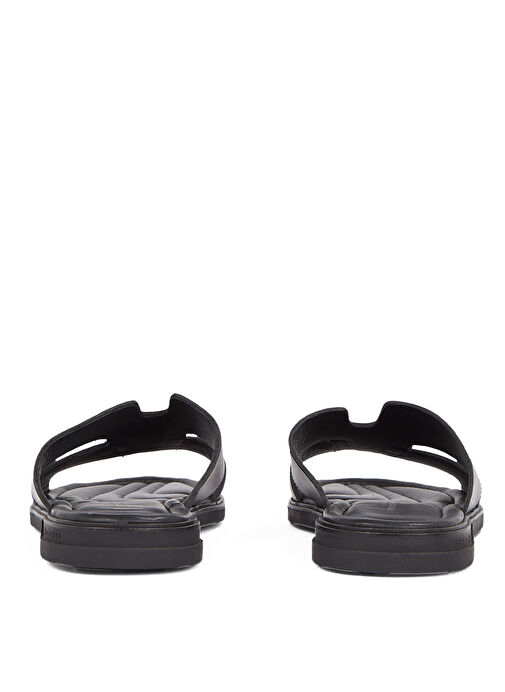 Tommy Hilfiger Siyah Erkek Deri Terlik PREMIUM HILFIGER SLIPON LH SAND - Görsel 6