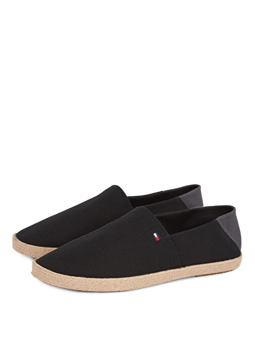 Tommy Hilfiger Siyah Erkek Espadril HILFIGER ESPADRILLE CORE TEXTILE - Görsel 4