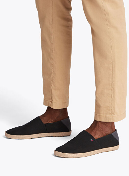 Tommy Hilfiger Siyah Erkek Espadril HILFIGER ESPADRILLE CORE TEXTILE - Görsel 7
