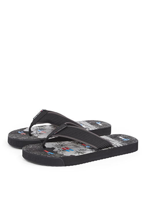 Tommy Hilfiger Siyah Erkek Plaj Terliği TJM ELEVATED BEACH SANDAL - Görsel 4