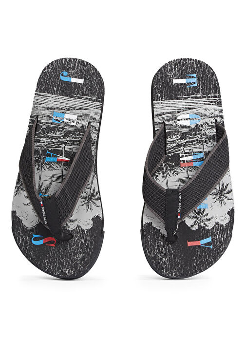 Tommy Hilfiger Siyah Erkek Plaj Terliği TJM ELEVATED BEACH SANDAL - Görsel 5