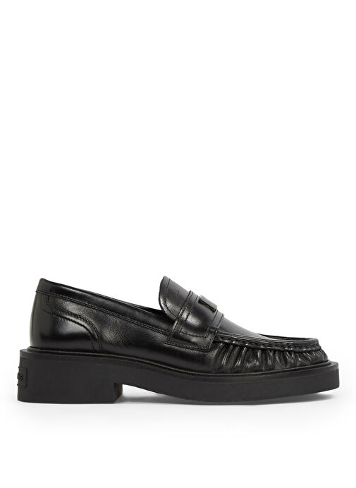 Tommy Hilfiger Siyah Kadın Deri Loafer EN0EN02708 - Görsel 2