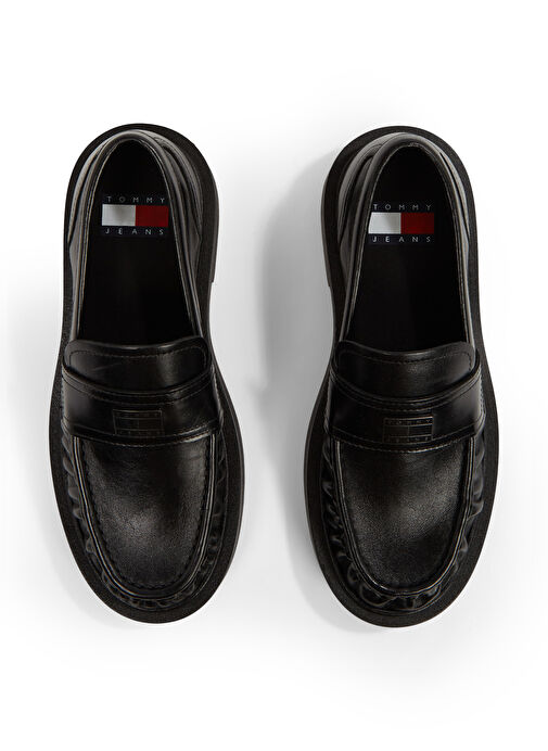 Tommy Hilfiger Siyah Kadın Deri Loafer EN0EN02708 - Görsel 4