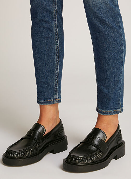 Tommy Hilfiger Siyah Kadın Deri Loafer EN0EN02708 - Görsel 7
