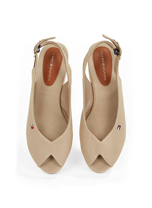 Tommy Hilfiger Bej Kadın Dolgu Topuk Ayakkabı FW0FW08595 - Görsel 5