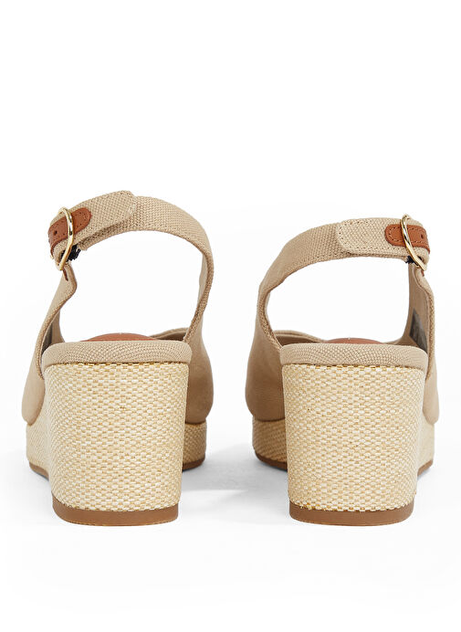 Tommy Hilfiger Bej Kadın Dolgu Topuk Ayakkabı FW0FW08595 - Görsel 6