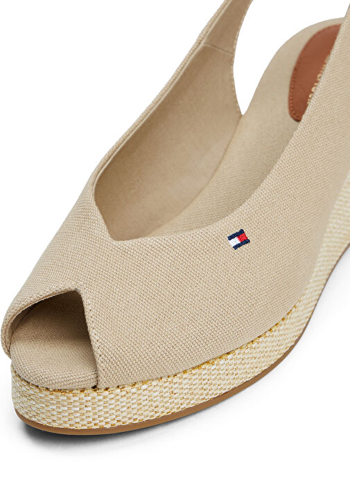 Tommy Hilfiger Bej Kadın Dolgu Topuk Ayakkabı FW0FW08595 - Görsel 7