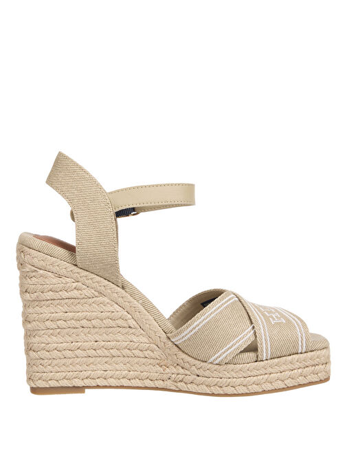 Tommy Hilfiger Bej Kadın Dolgu Topuk Ayakkabı FW0FW08668 - Görsel 2