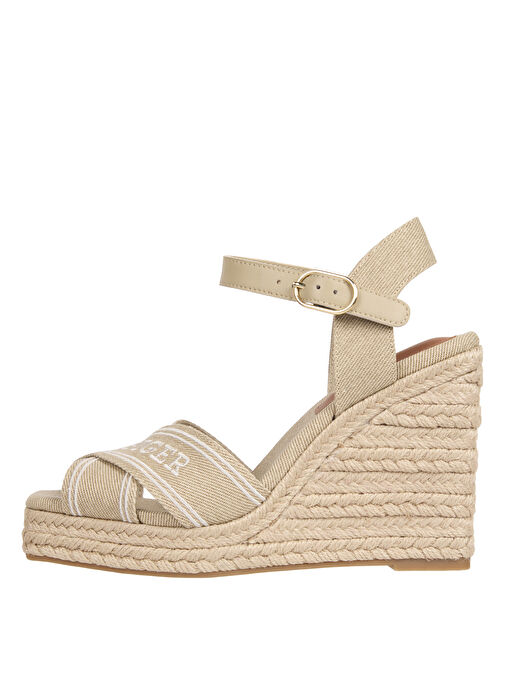 Tommy Hilfiger Bej Kadın Dolgu Topuk Ayakkabı FW0FW08668 - Görsel 3