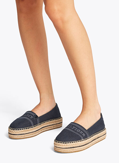 Tommy Hilfiger Lacivert Kadın Espadril FW0FW08543 - Görsel 7
