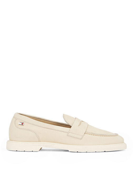Tommy Hilfiger Ekru Kadın Deri Loafer FW0FW08679 - Görsel 2