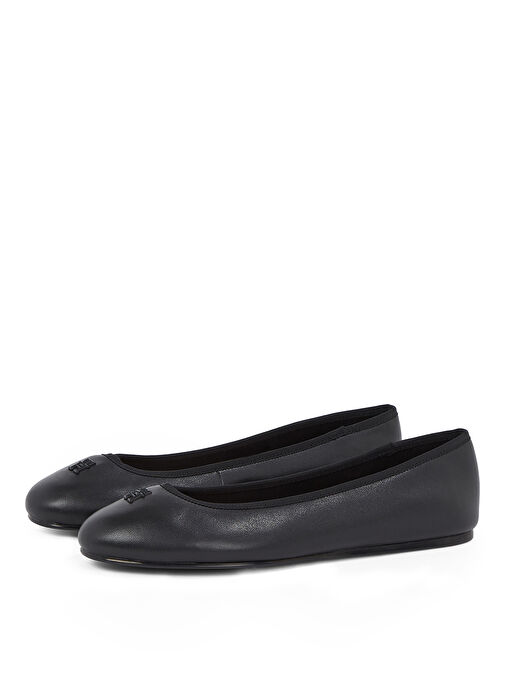 Tommy Hilfiger Siyah Kadın Deri Babet - Görsel 3