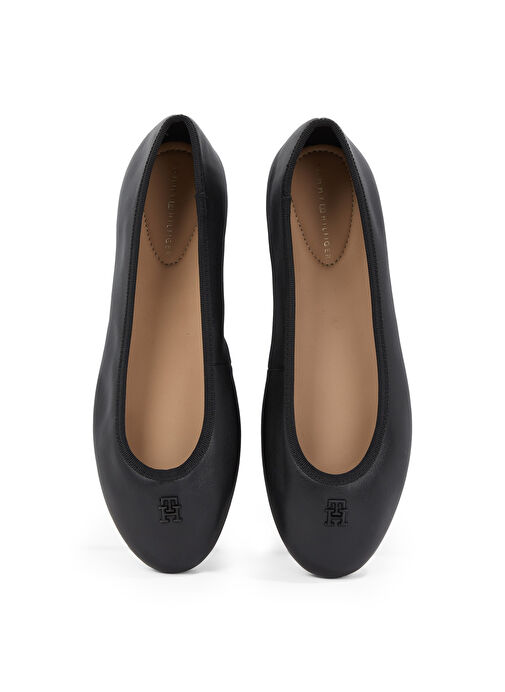 Tommy Hilfiger Siyah Kadın Deri Babet - Görsel 4