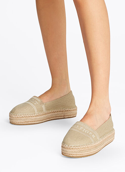 Tommy Hilfiger Bej Kadın Espadril FW0FW08543 - Görsel 7
