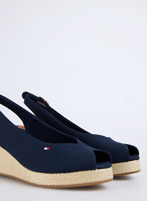 Tommy Hilfiger Lacivert Kadın Dolgu Topuk Ayakkabı FW0FW08595 - Görsel 6