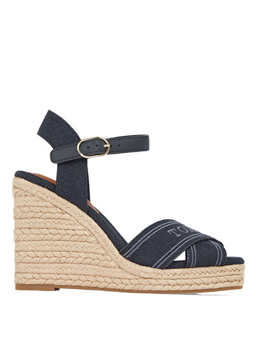 Tommy Hilfiger Lacivert Kadın Dolgu Topuk Ayakkabı FW0FW08668 - Görsel 2