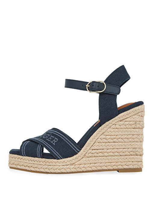 Tommy Hilfiger Lacivert Kadın Dolgu Topuk Ayakkabı FW0FW08668 - Görsel 3