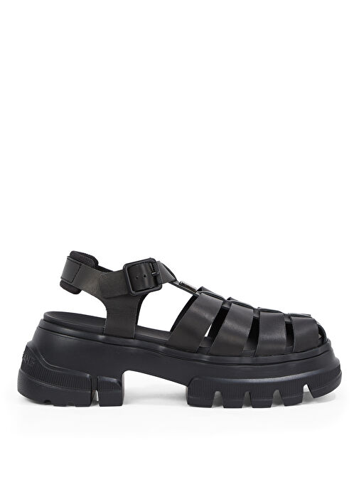 Tommy Hilfiger Siyah Kadın Deri Sandalet EN0EN02751 - Görsel 2