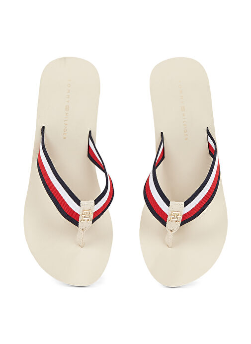Tommy Hilfiger Ekru Kadın Plaj Terliği FW0FW08520 - Görsel 5