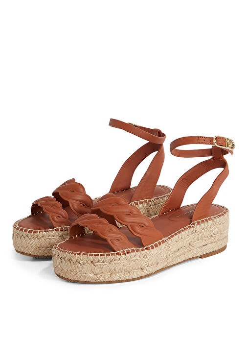 Tommy Hilfiger Taba Kadın Deri Sandalet FW0FW08496 - Görsel 4