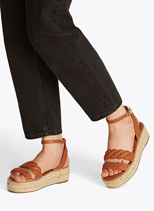 Tommy Hilfiger Taba Kadın Deri Sandalet FW0FW08496 - Görsel 8