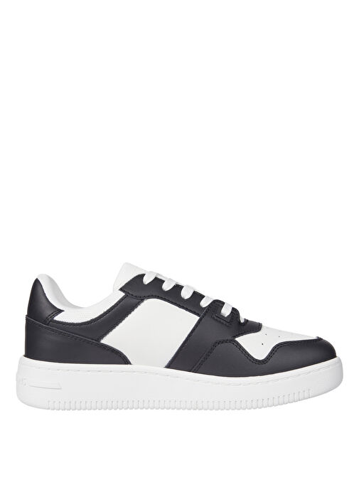 Tommy Hilfiger Siyah - Beyaz Kadın Deri Sneaker EN0EN02505 - Görsel 3