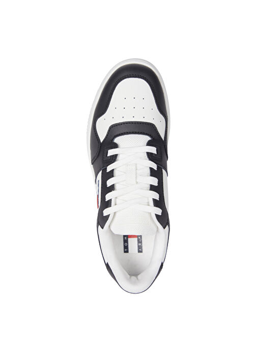 Tommy Hilfiger Siyah - Beyaz Kadın Deri Sneaker EN0EN02505 - Görsel 4