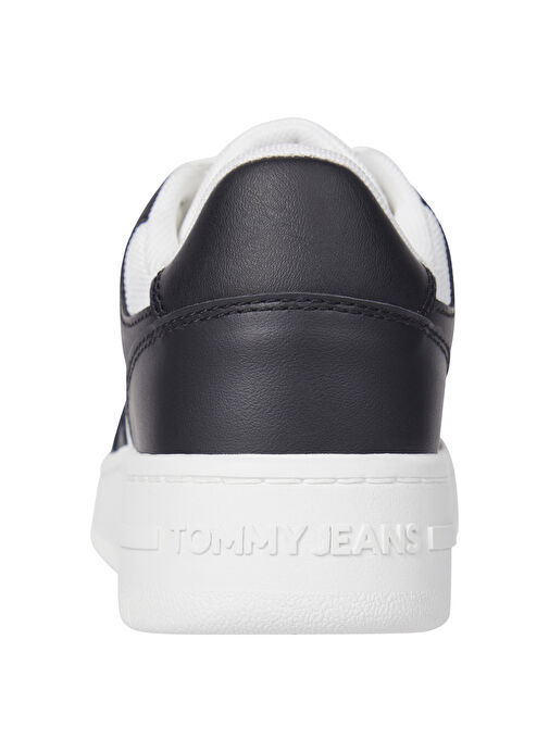 Tommy Hilfiger Siyah - Beyaz Kadın Deri Sneaker EN0EN02505 - Görsel 5
