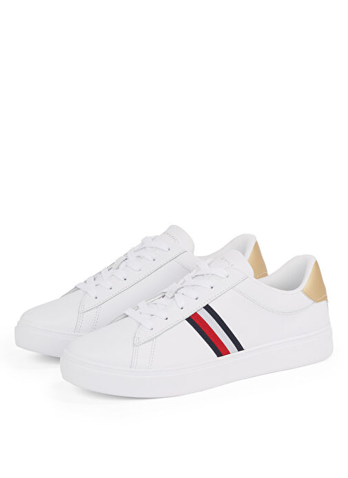 Tommy Hilfiger Beyaz Kadın Deri Sneaker FW0FW08321 - Görsel 3