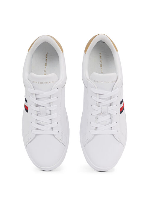 Tommy Hilfiger Beyaz Kadın Deri Sneaker FW0FW08321 - Görsel 4
