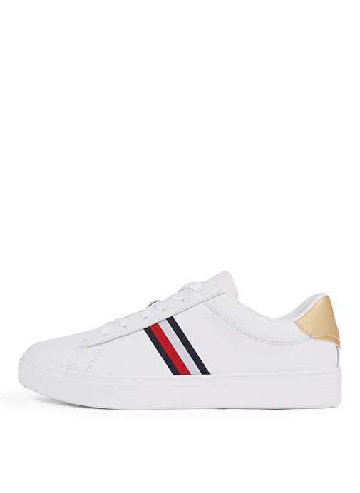 Tommy Hilfiger Beyaz Kadın Deri Sneaker FW0FW08321 - Görsel 5