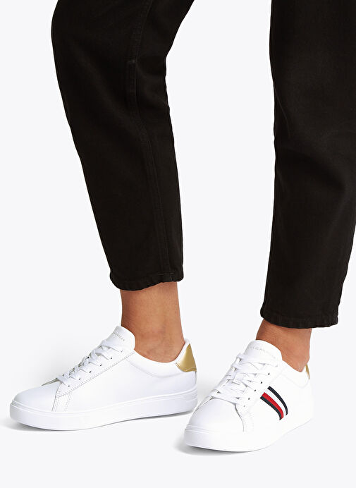 Tommy Hilfiger Beyaz Kadın Deri Sneaker FW0FW08321 - Görsel 7