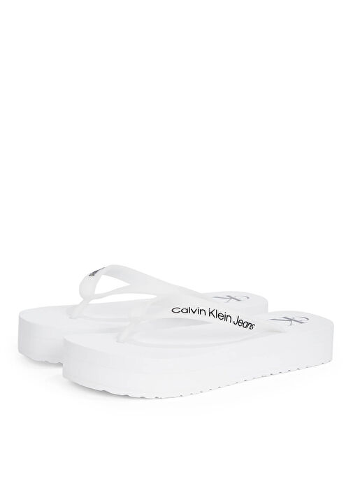 Calvin Klein Beyaz Kadın Plaj Terliği YW0YW01830 - Görsel 4