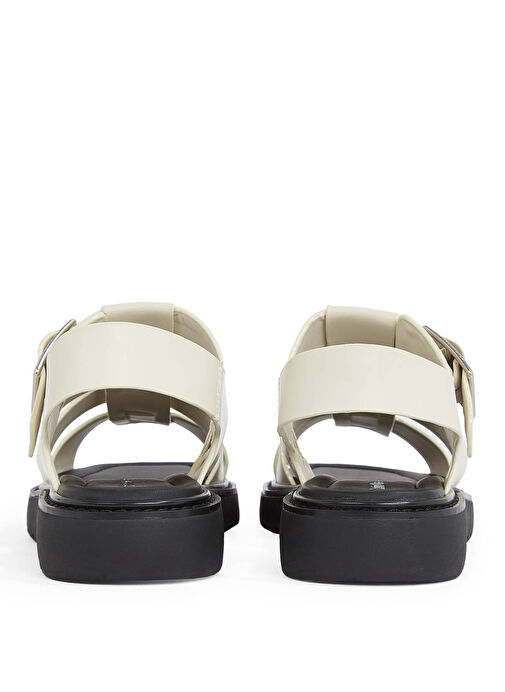 Calvin Klein Ekru Kadın Deri Sandalet YW0YW01700 - Görsel 6