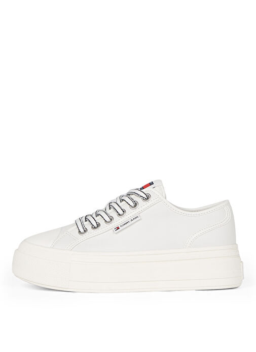 Tommy Hilfiger Ekru Kadın Deri Sneaker EN0EN02714 - Görsel 5