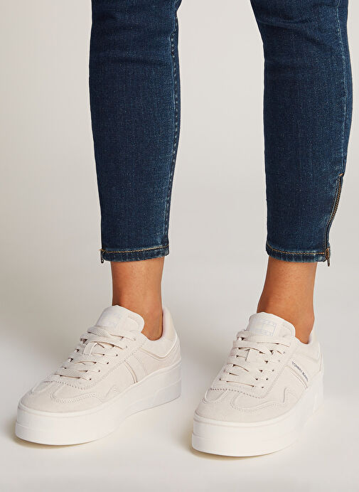 Tommy Hilfiger Açık Krem Kadın Süet Sneaker EN0EN02676 - Görsel 7