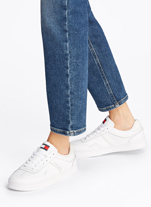 Tommy Hilfiger Beyaz Kadın Deri Sneaker EN0EN02794 - Görsel 7